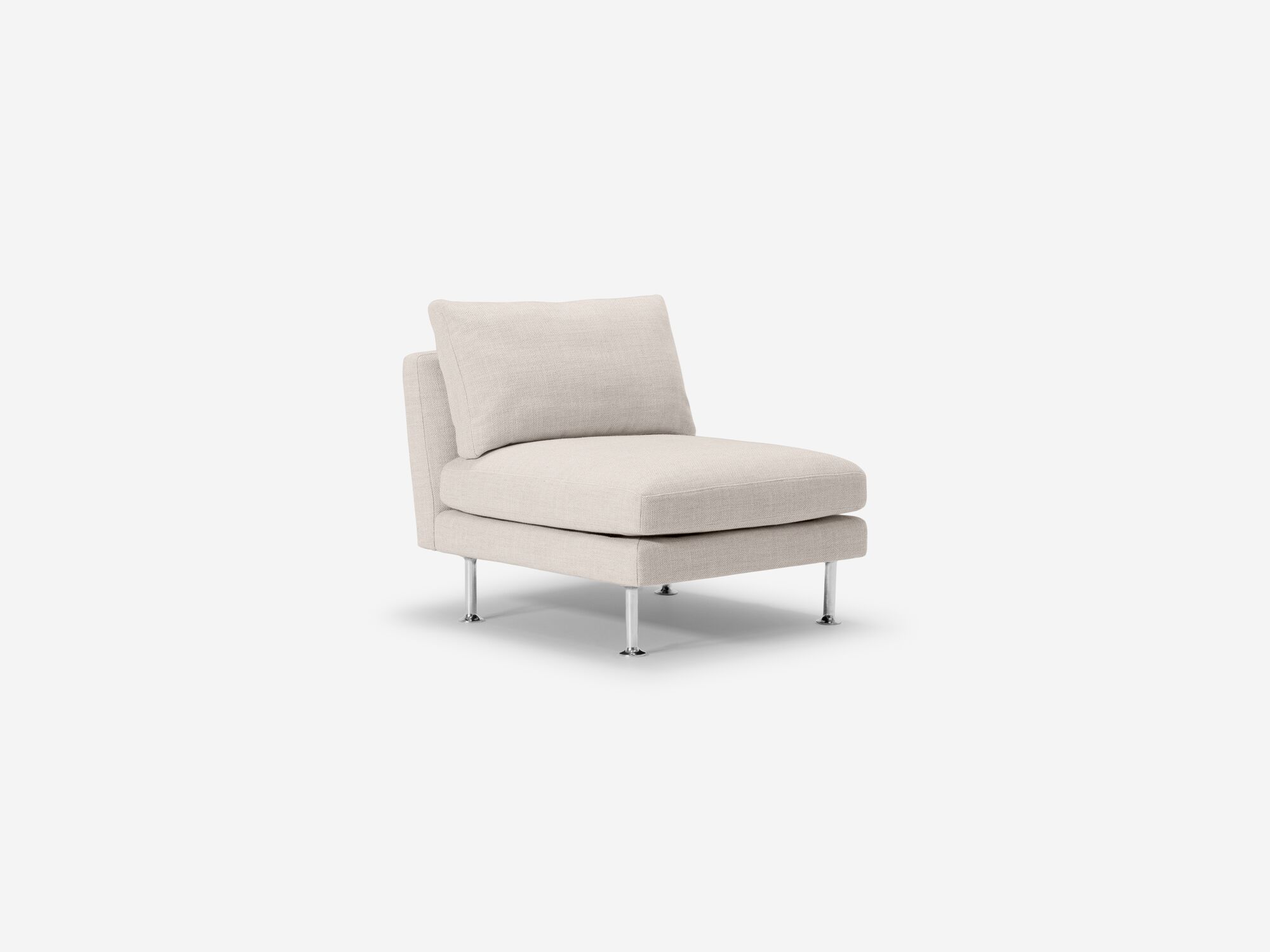 Ivory armless chair front angle view